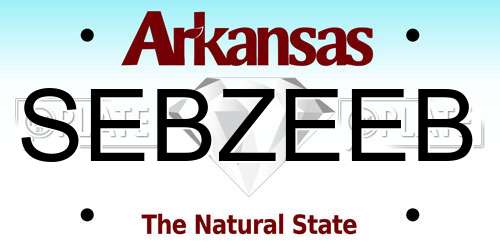 SEBZEEB Arkansas License Plate