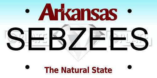 SEBZEES Arkansas License Plate