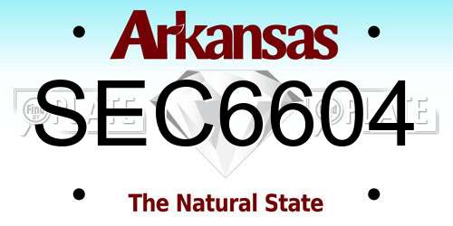 SEC6604 Arkansas License Plate