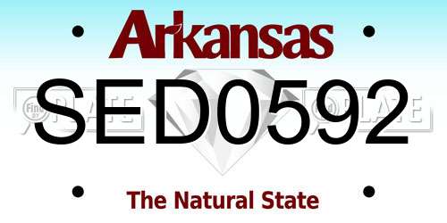 SED0592 Arkansas License Plate