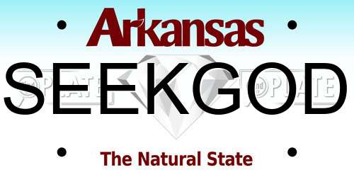 SEEKGOD Arkansas License Plate
