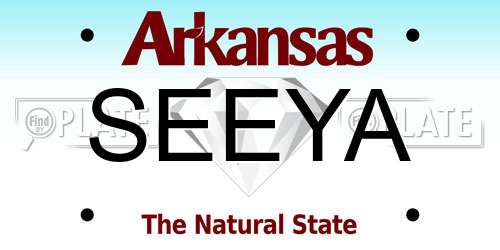 SEEYA Arkansas License Plate