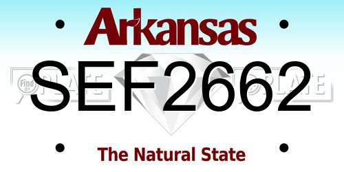 SEF2662 Arkansas License Plate