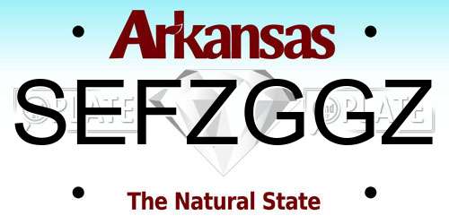 SEFZGGZ Arkansas License Plate