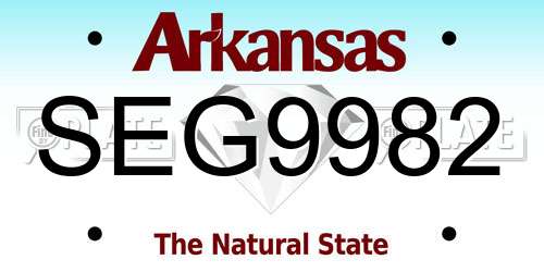 SEG9982 Arkansas License Plate