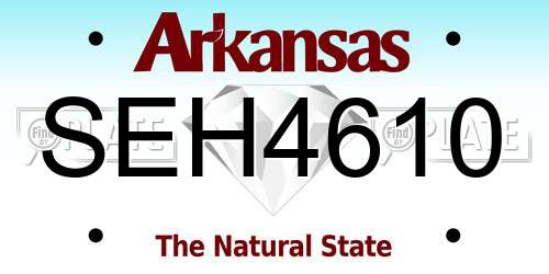 SEH4610 Arkansas License Plate