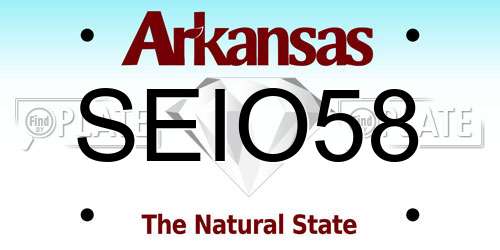 SEIO58 Arkansas License Plate