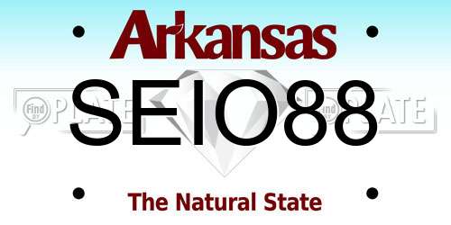 SEIO88 Arkansas License Plate