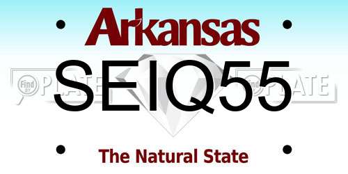 SEIQ55 Arkansas License Plate