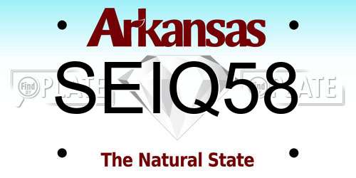SEIQ58 Arkansas License Plate