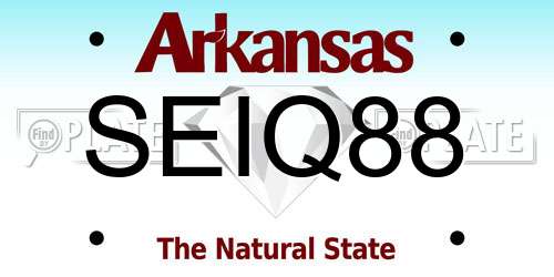 SEIQ88 Arkansas License Plate