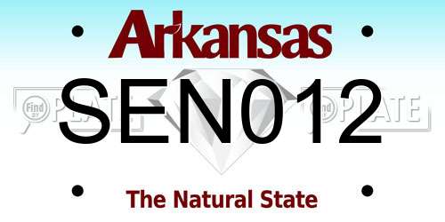 SEN012 Arkansas License Plate
