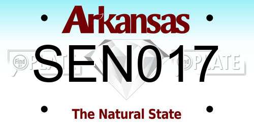 SEN017 Arkansas License Plate