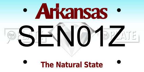 SEN01Z Arkansas License Plate