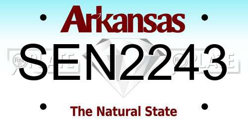 SEN2243 Arkansas License Plate