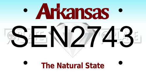 SEN2743 Arkansas License Plate