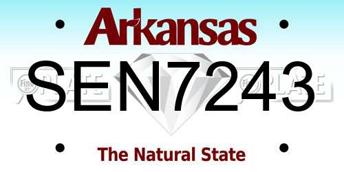 SEN7243 Arkansas License Plate