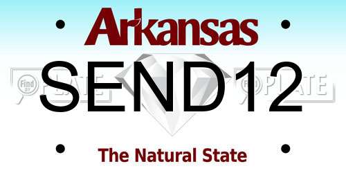 SEND12 Arkansas License Plate