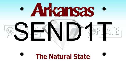 SEND1T Arkansas License Plate
