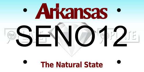 SENO12 Arkansas License Plate