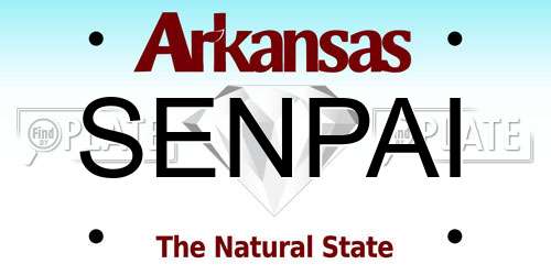 SENPAI Arkansas License Plate