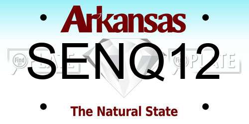 SENQ12 Arkansas License Plate