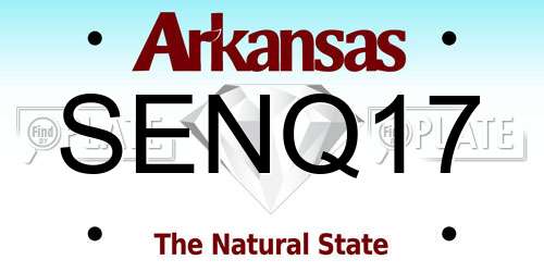 SENQ17 Arkansas License Plate