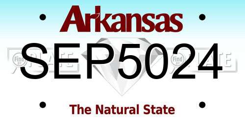 SEP5024 Arkansas License Plate