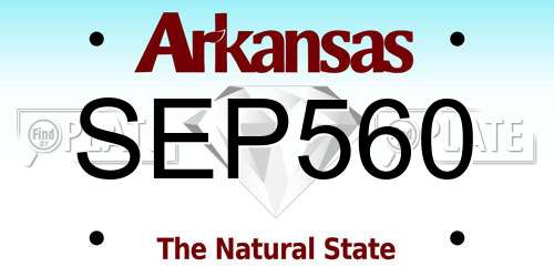 SEP560 Arkansas License Plate