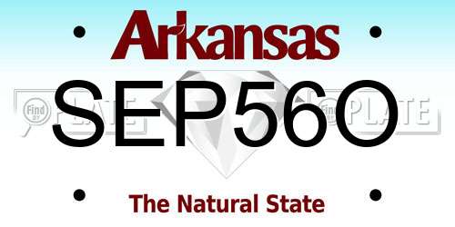 SEP56O Arkansas License Plate