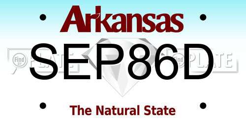 SEP86D Arkansas License Plate