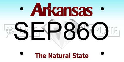 SEP86O Arkansas License Plate