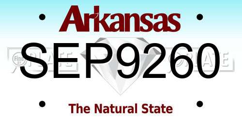 SEP9260 Arkansas License Plate