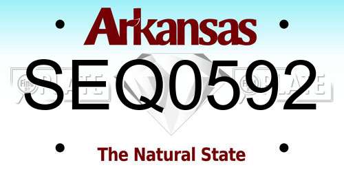 SEQ0592 Arkansas License Plate