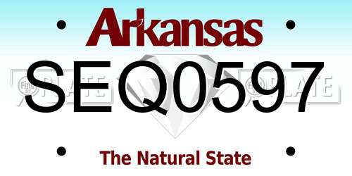 SEQ0597 Arkansas License Plate