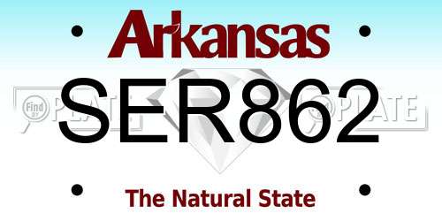 SER862 Arkansas License Plate