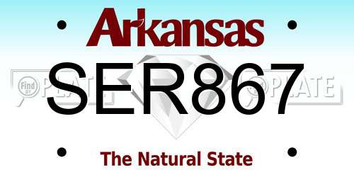 SER867 Arkansas License Plate