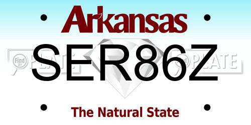 SER86Z Arkansas License Plate