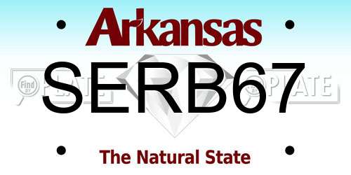 SERB67 Arkansas License Plate
