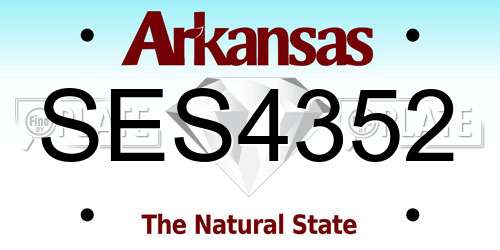 SES4352 Arkansas License Plate