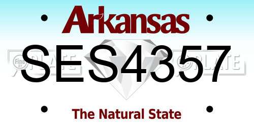 SES4357 Arkansas License Plate