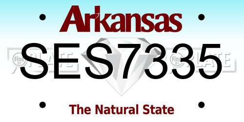 SES7335 Arkansas License Plate