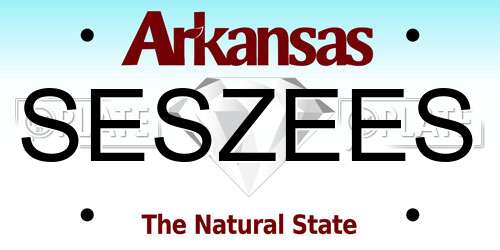 SESZEES Arkansas License Plate
