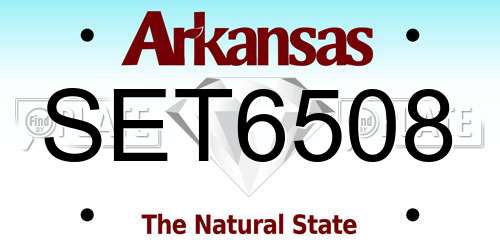 SET6508 Arkansas License Plate