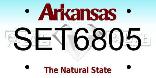 SET6805 Arkansas License Plate