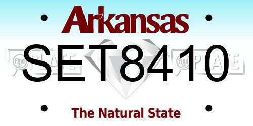 SET8410 Arkansas License Plate