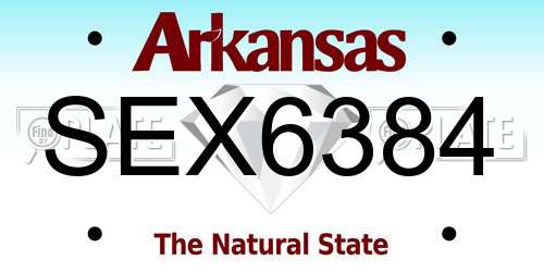 SEX6384 Arkansas License Plate