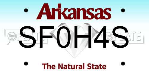 SF0H4S Arkansas License Plate