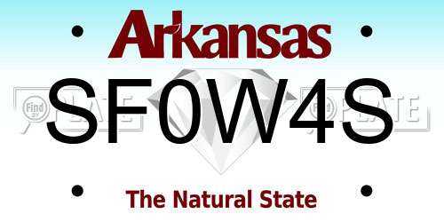 SF0W4S Arkansas License Plate