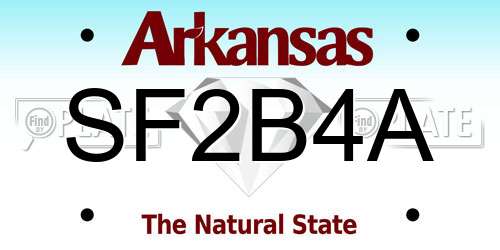 SF2B4A Arkansas License Plate